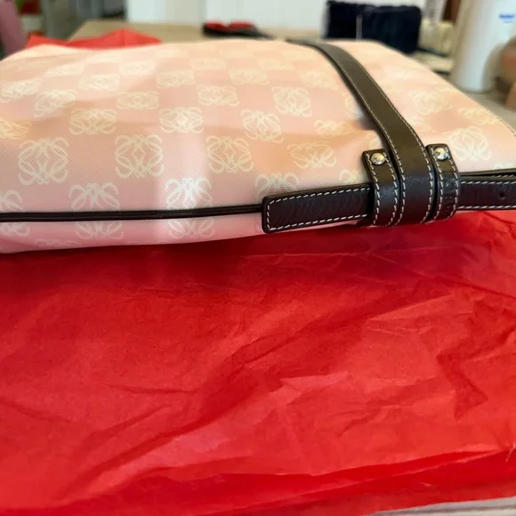 Loewe Pink and White Crossbody Bag
